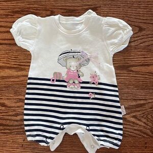 ERSIN Baby girl dressy onesie 100% organic cotton Made in Turkey EMBELLISHED 6-9